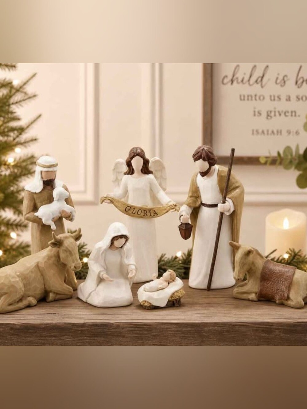 Storieme Story of Nativity 7 Piece Resin Christmas Nativity Set NEW Open Box